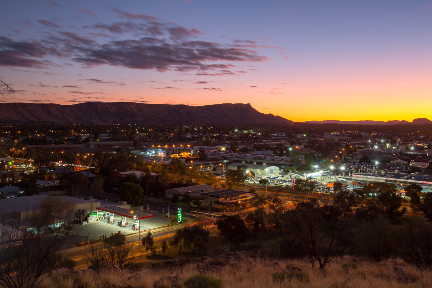 Alice Springs CBD at Sunset