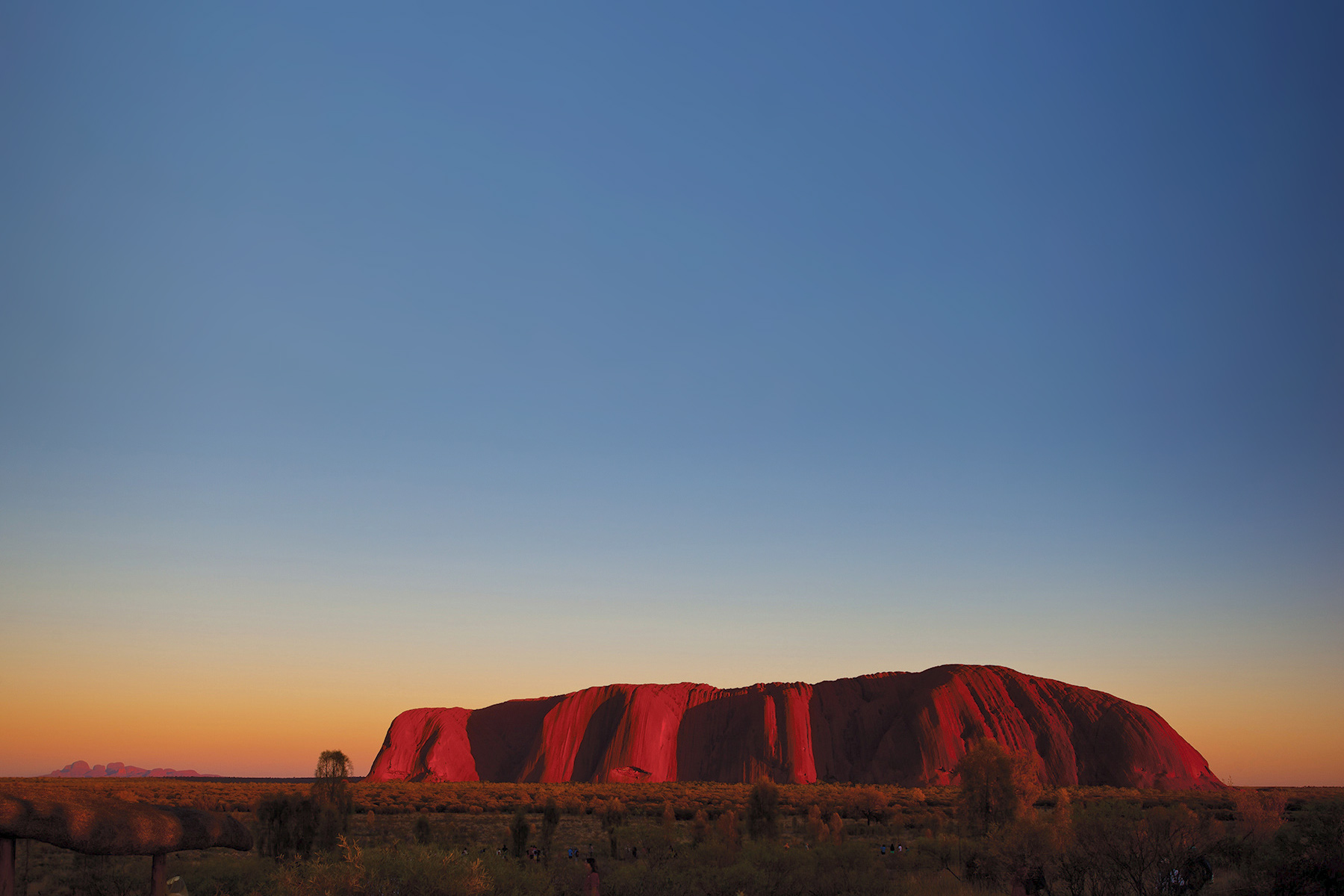 Uluru Sunrise with Kata Tjuta in the background